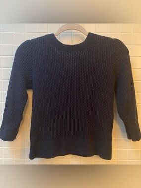 Banana Republic Navy Textured Crewneck Sweater